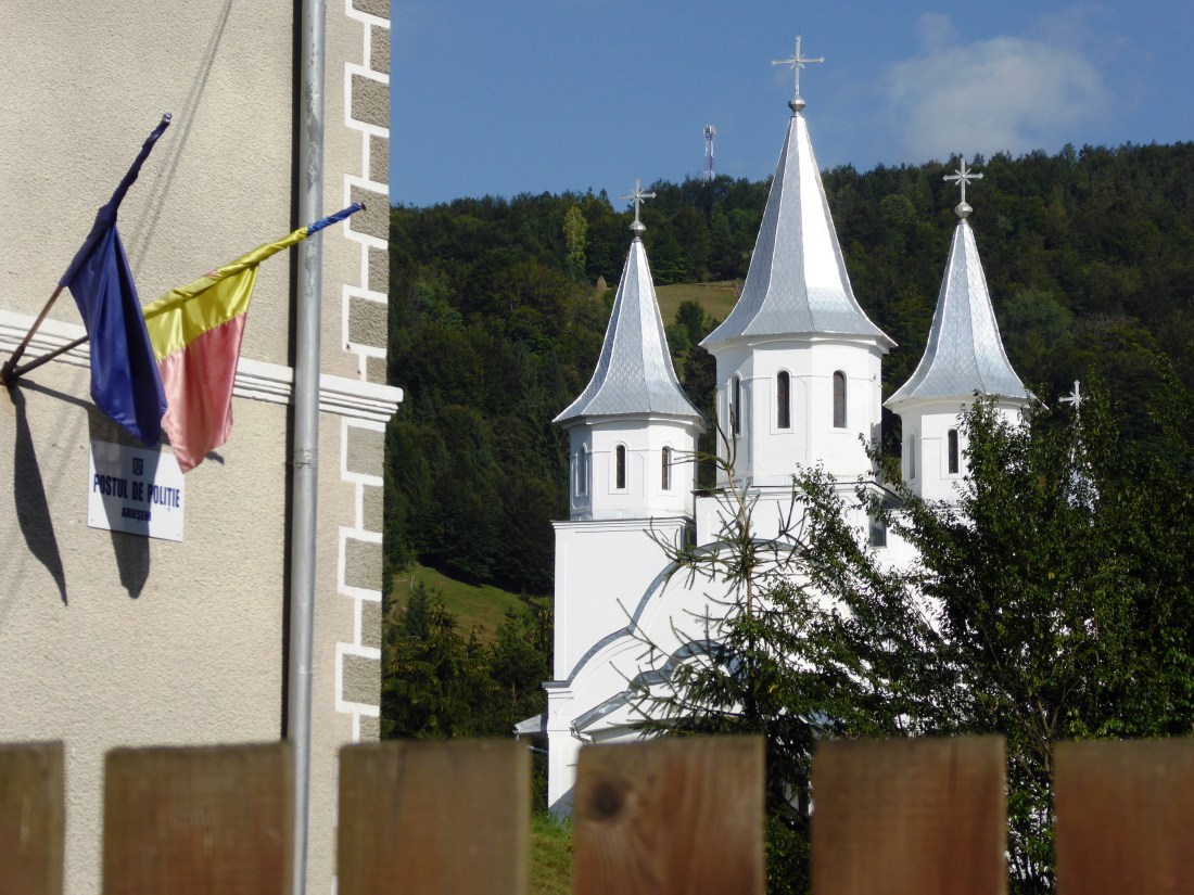 View of an Orthodox church in the mountains