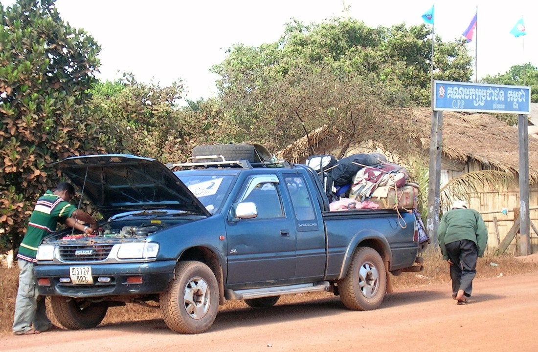 Pick Up, north west Cambodia - mechanical trouble, 2004